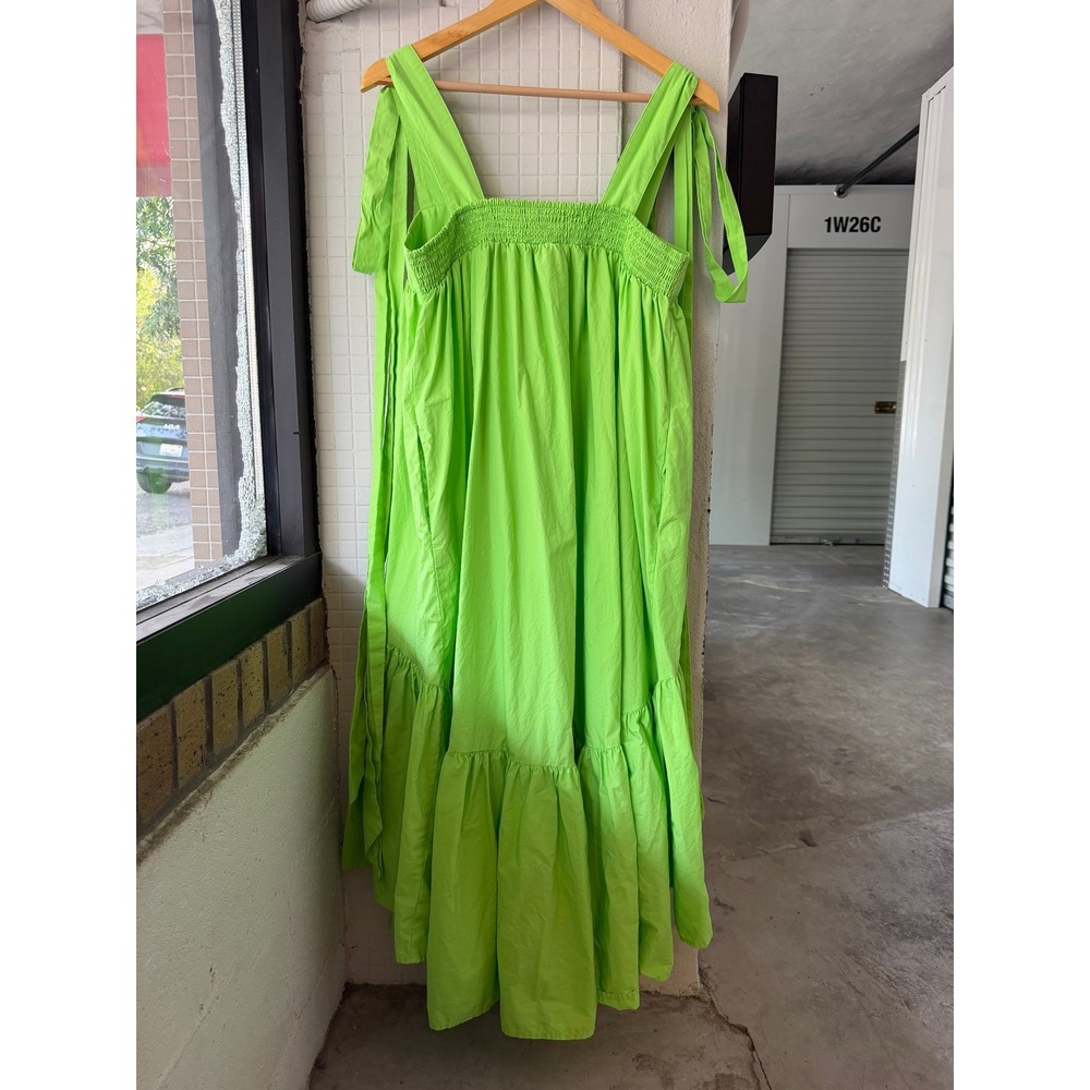 Christopher John Rogers x Target Tie Strap High-Low Babydoll Dress M Green - Picture 6 of 9